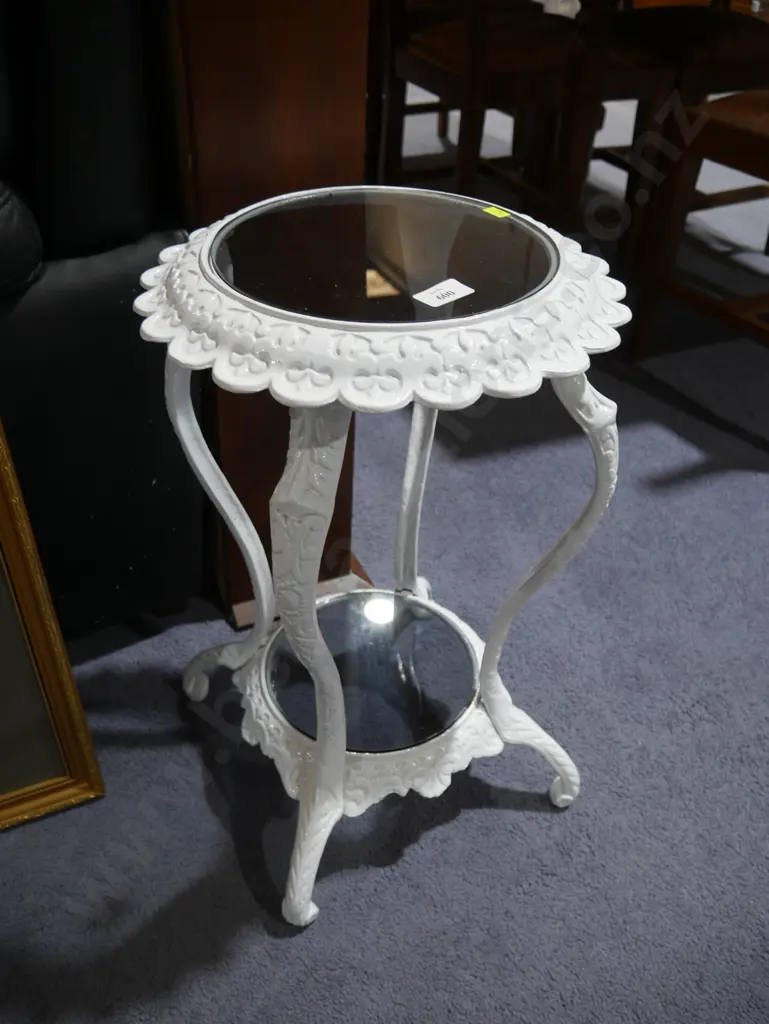 White two  tier plant table Image 1++