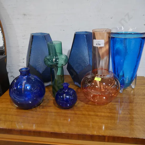 Coloured glass vases
