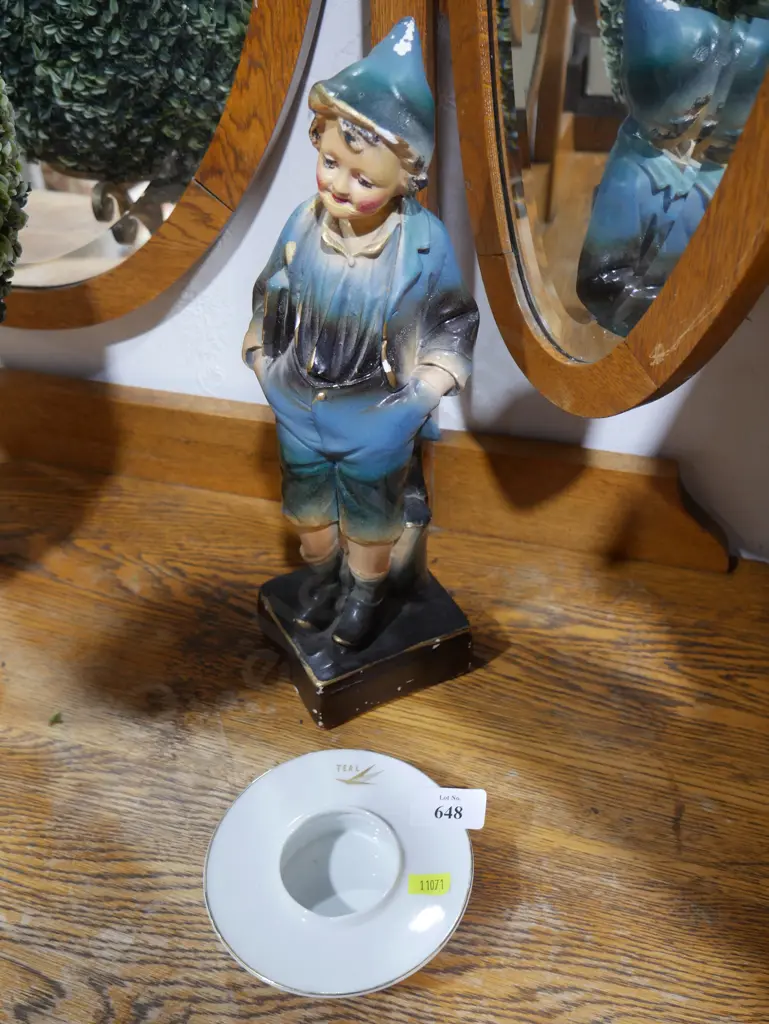 Noritake TEAL ashtray, and figurine Image 1++