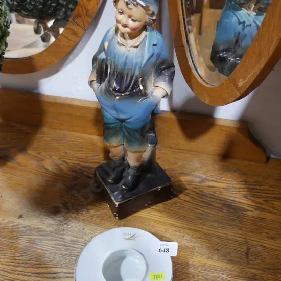 Noritake TEAL ashtray, and figurine