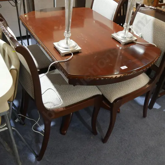 Rope edge drop leaf table and four chairs