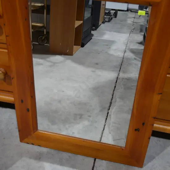 Wood frame mirror