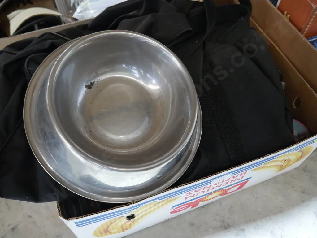 Black bag, dog bowl and cds ect Image 1++