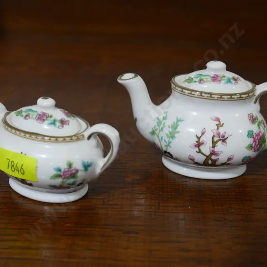 Coalport miniature teapot and bowl