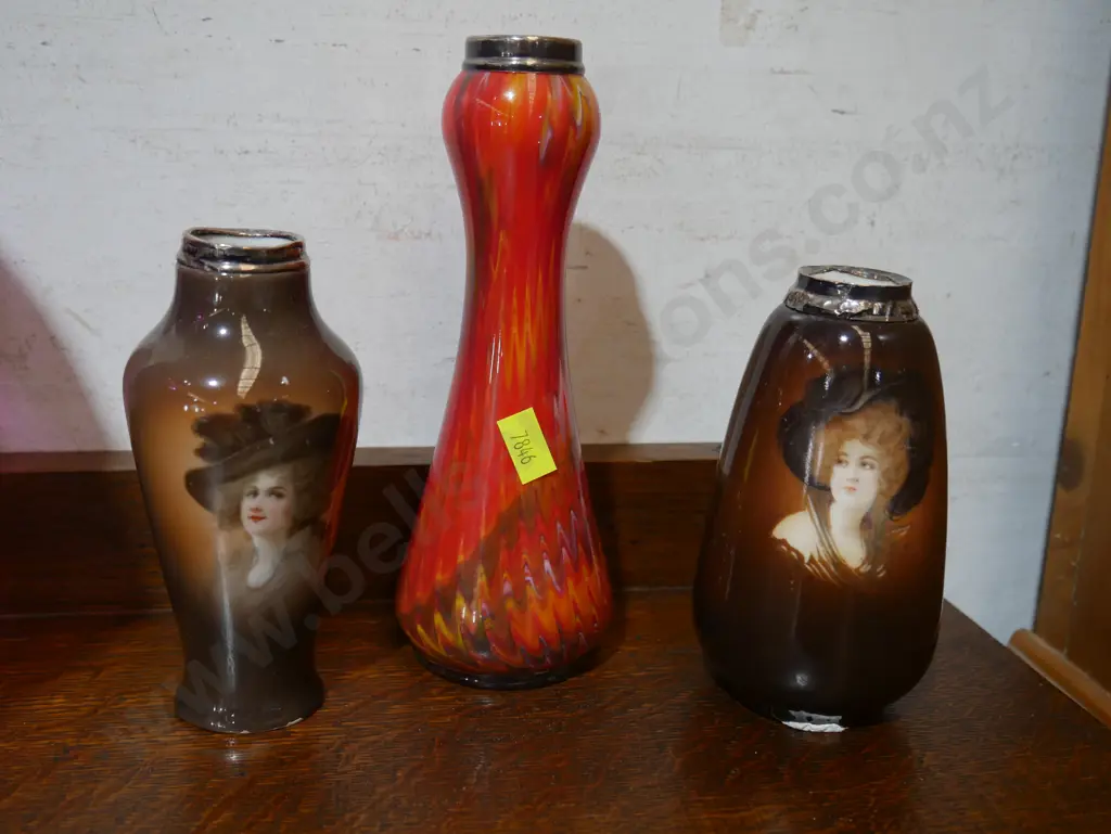 3 s/silver top vases Image 1++