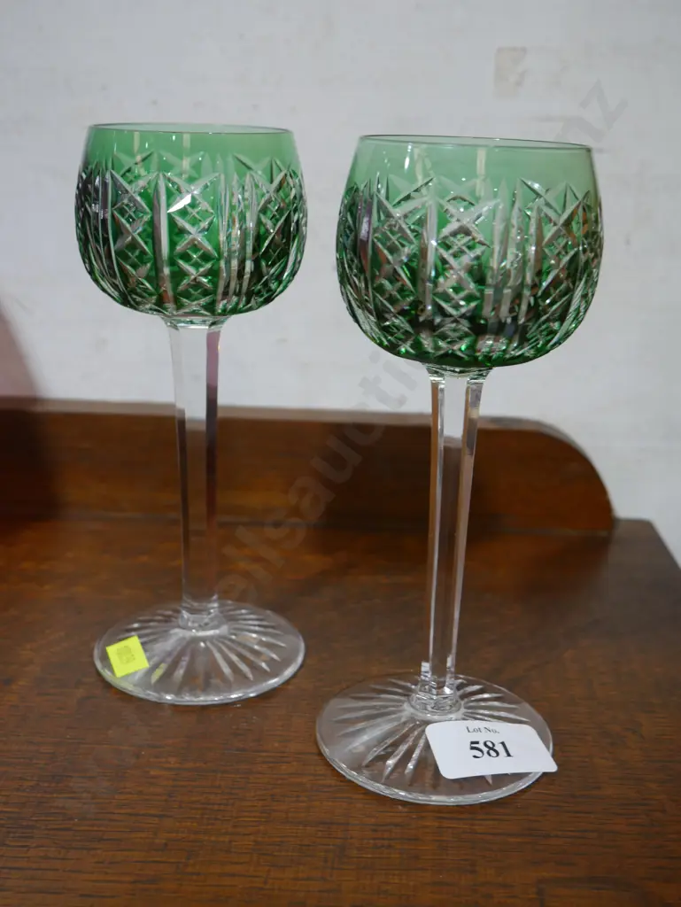 Pair cut glass goblets Image 1++