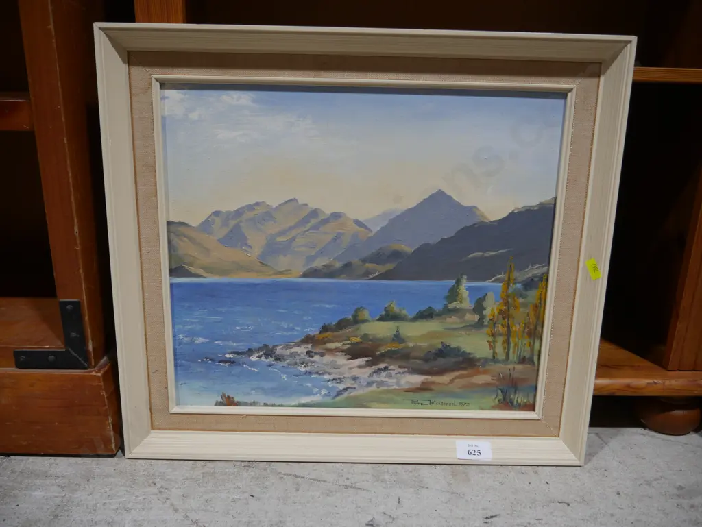 Oil painting lake scene Image 1++