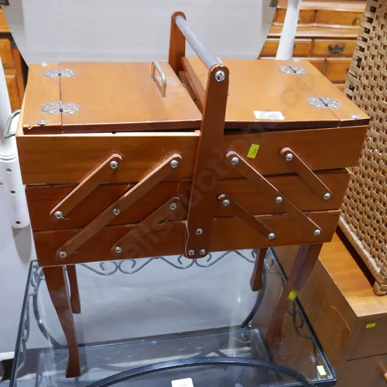 Wooden sewing box
