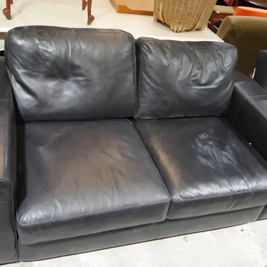 Black leather couch