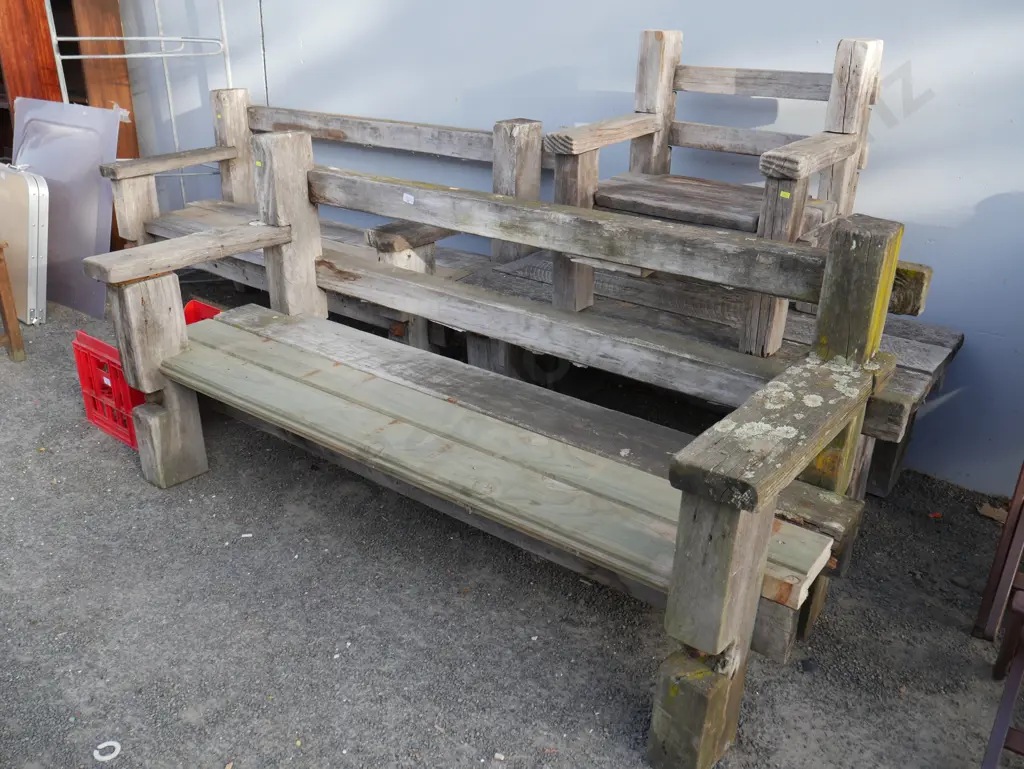 Solid wood outdoor bench seats Image 1++