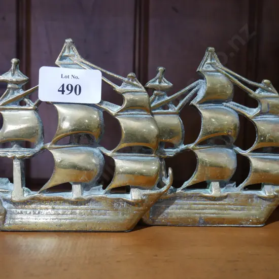 Brass bookends