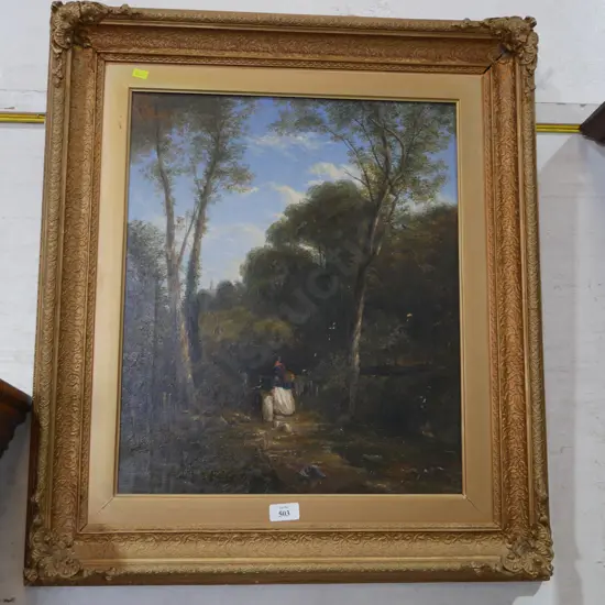 Framed oil painting