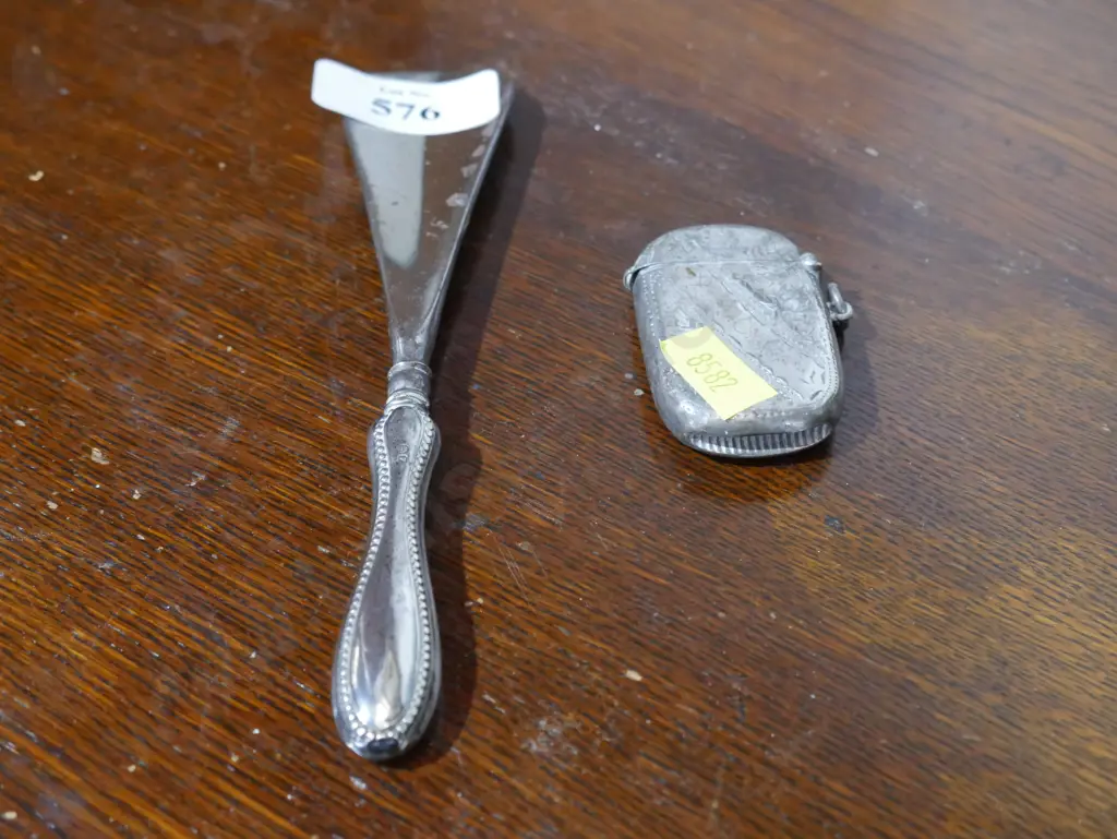 Sterling vesta case, shoe horn Image 1++