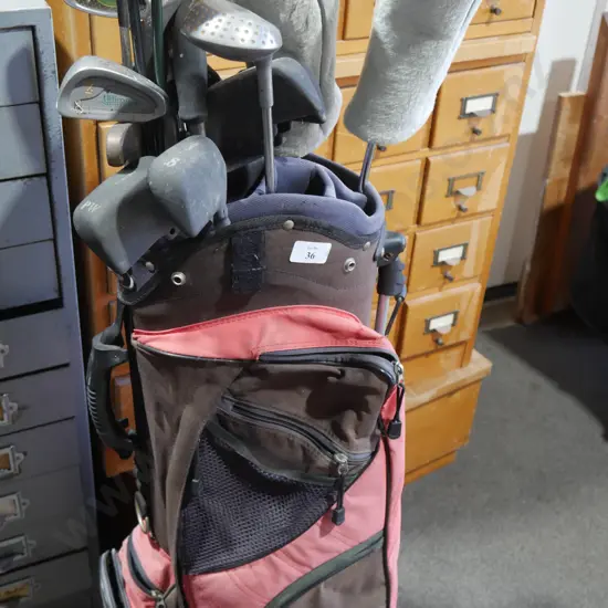 Golf bag and clubs