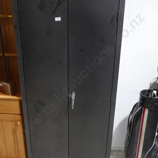 Black metal cabinet