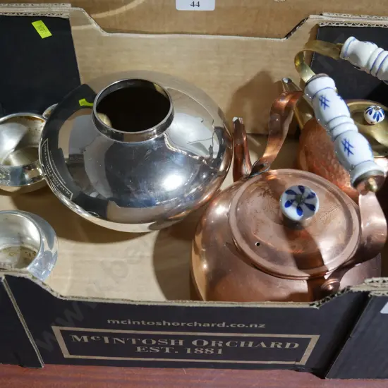 Copper teapots etc