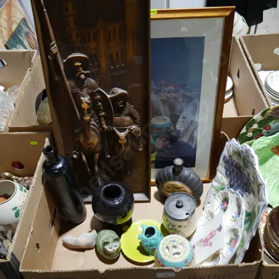 Wood carving artwork, china etc