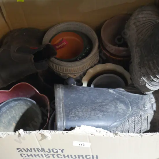Boots, plant pots