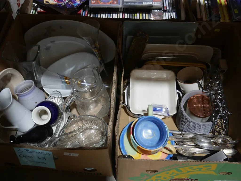 3 boxes of china, glassware, cutlery etc Image 1++