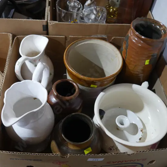 Pottery vases, jugs etc