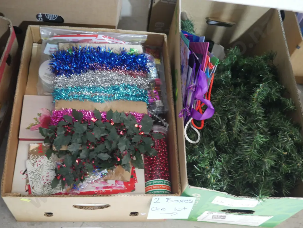 2 boxes of Christmas decorations Image 1++