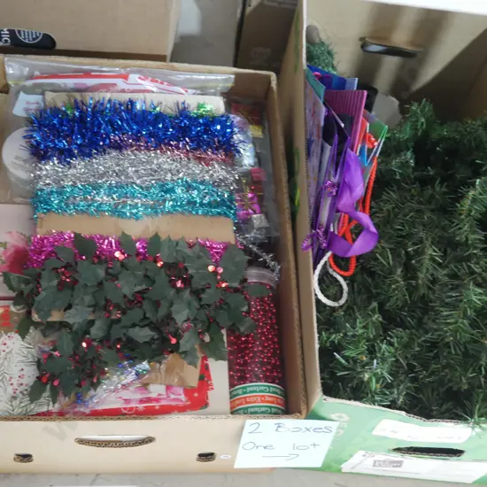 2 boxes of Christmas decorations