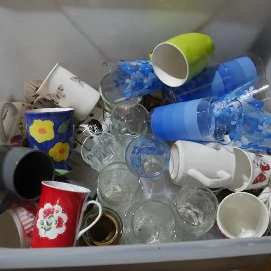 Assorted cups and glasses