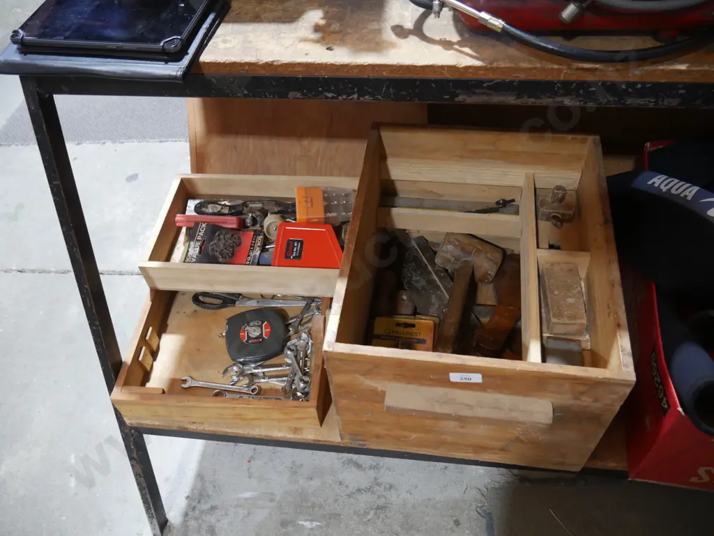 Wooden tool box and tools Image 1++