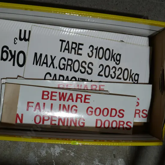 Assorted sticker signs