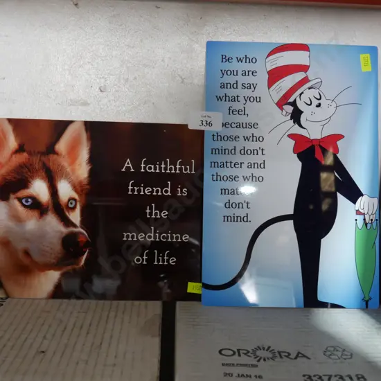 2 tin signs