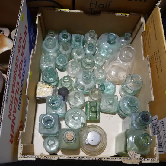 Assorted ink bottles