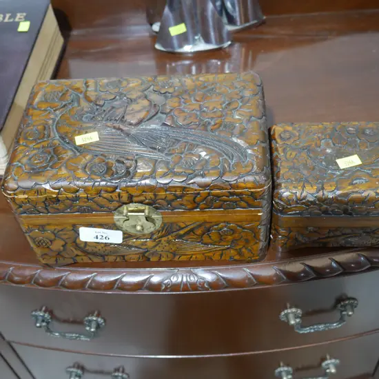 2 camphor wood boxes