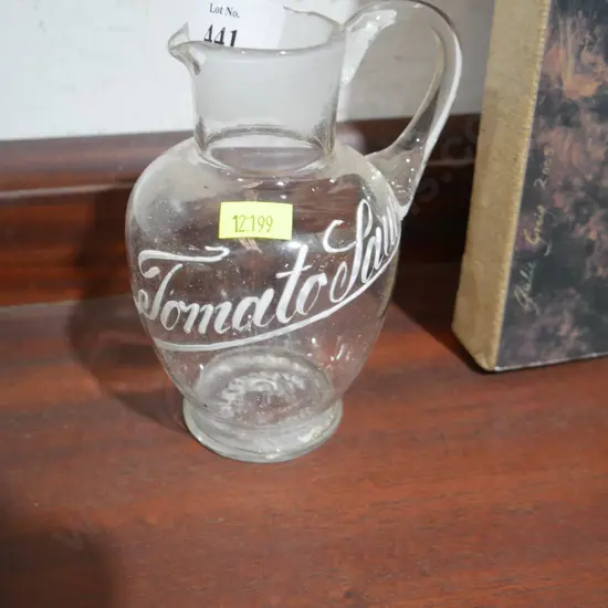 Glass tomato sauce jug