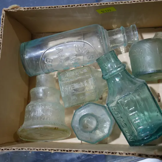 Assorted glass bottles