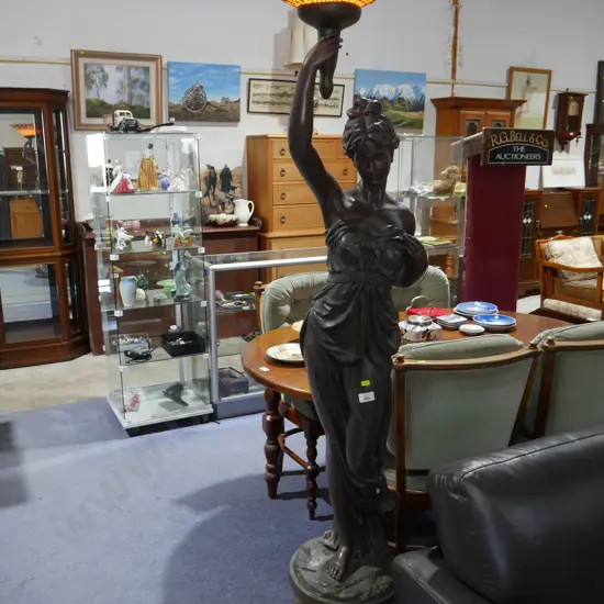 Lady figurine standing lamp
