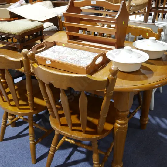 Dining table and four chairs
