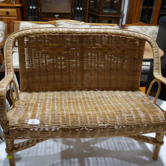 Mini wicker two-seater love seat