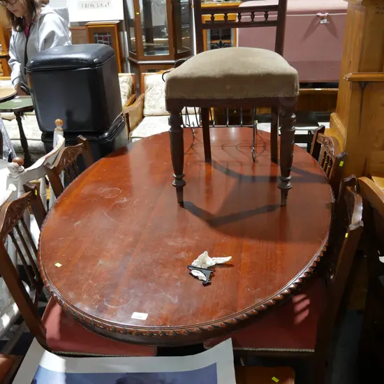 Oval rope edge dining table and 5 chairs