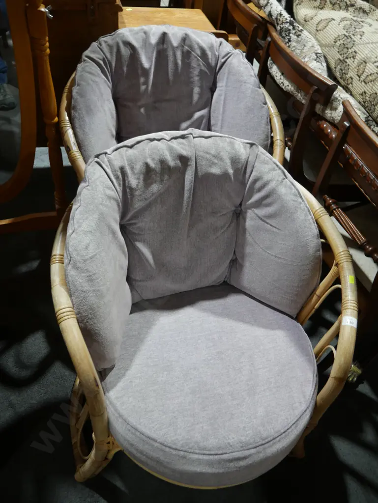 Pair of cane tub chairs Image 1++