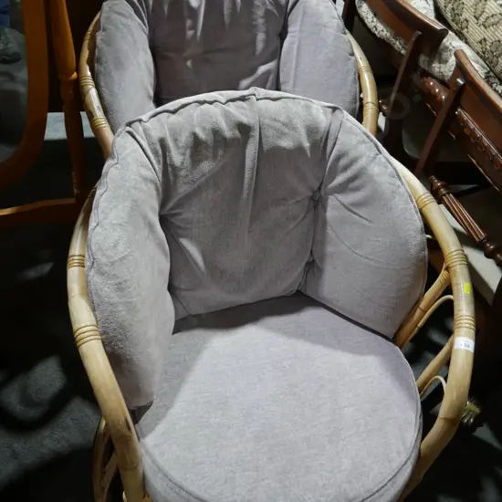 Pair of cane tub chairs