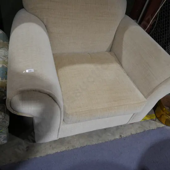 Rolled arm armchair