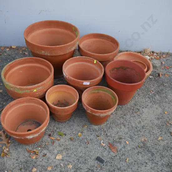 Assorted terracotta plant pots