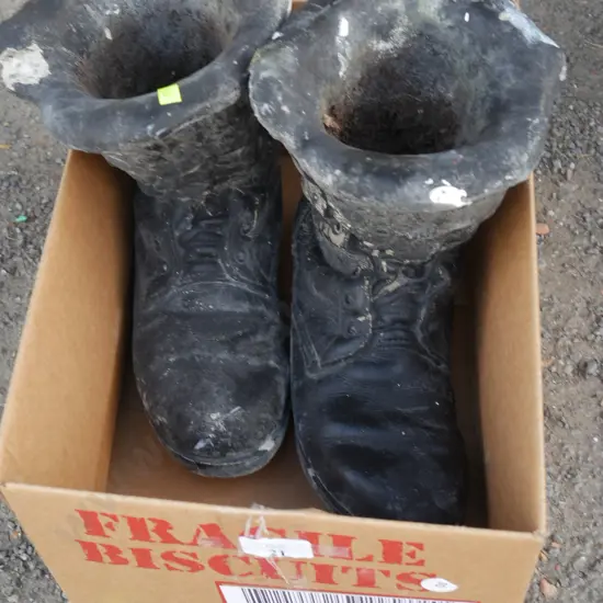 2 gumboot plant pots