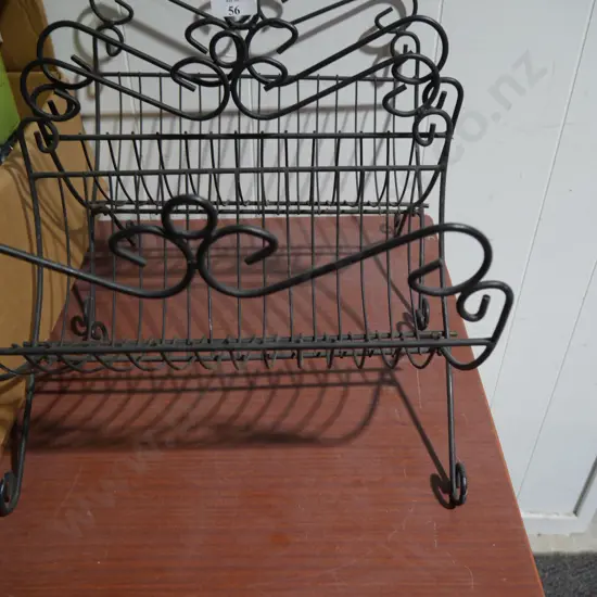 2 metal magazine racks
