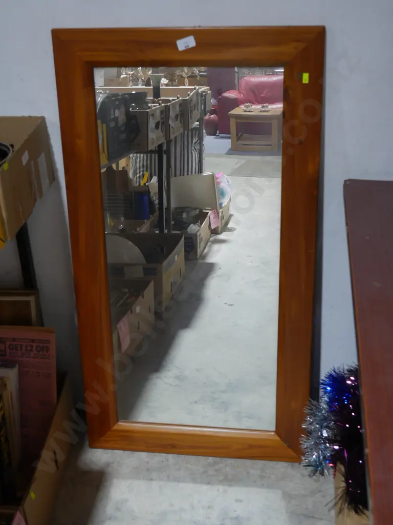 Wood frame wall mirror Image 1++