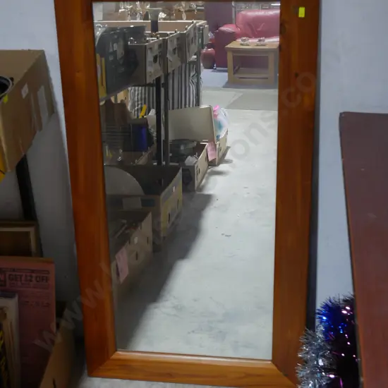 Wood frame wall mirror