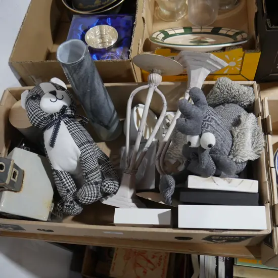 Candlestick holders, animal door stops etc