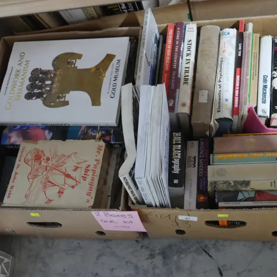 2 boxes of books