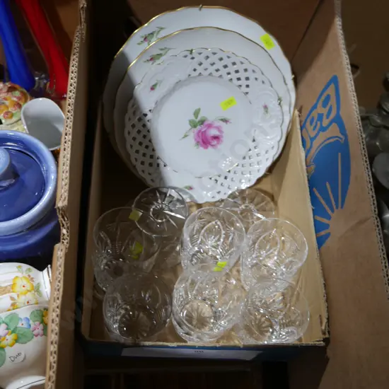 China plates, Crystal tumblers