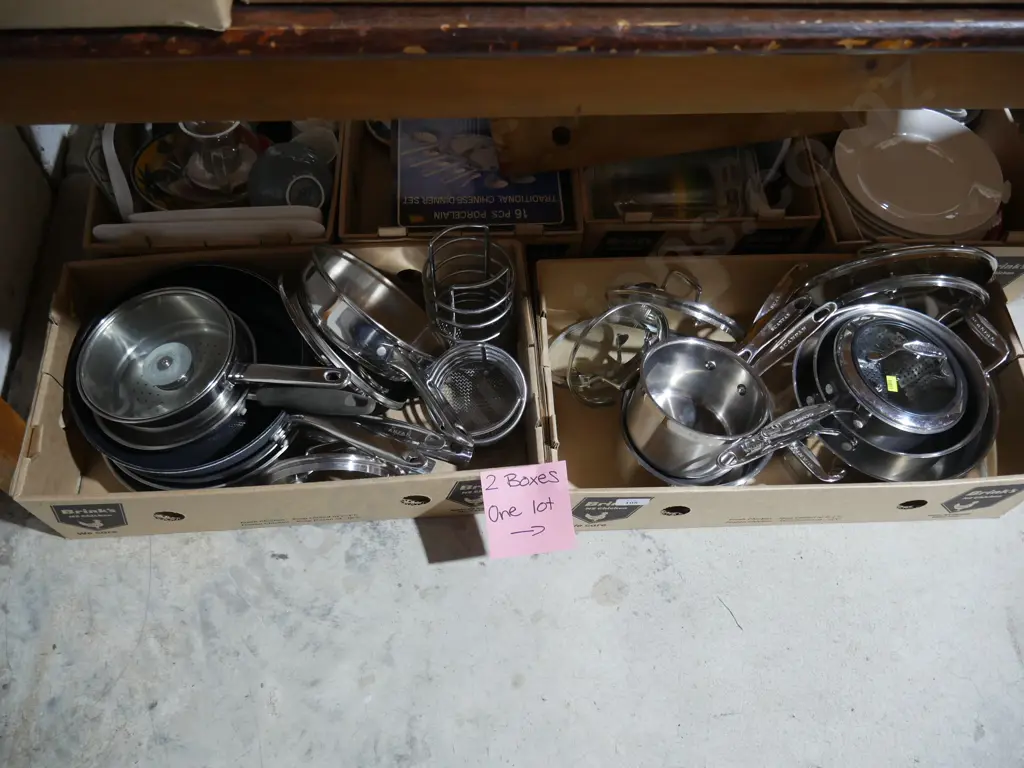 2 boxes of cooking pots and pans Image 1++